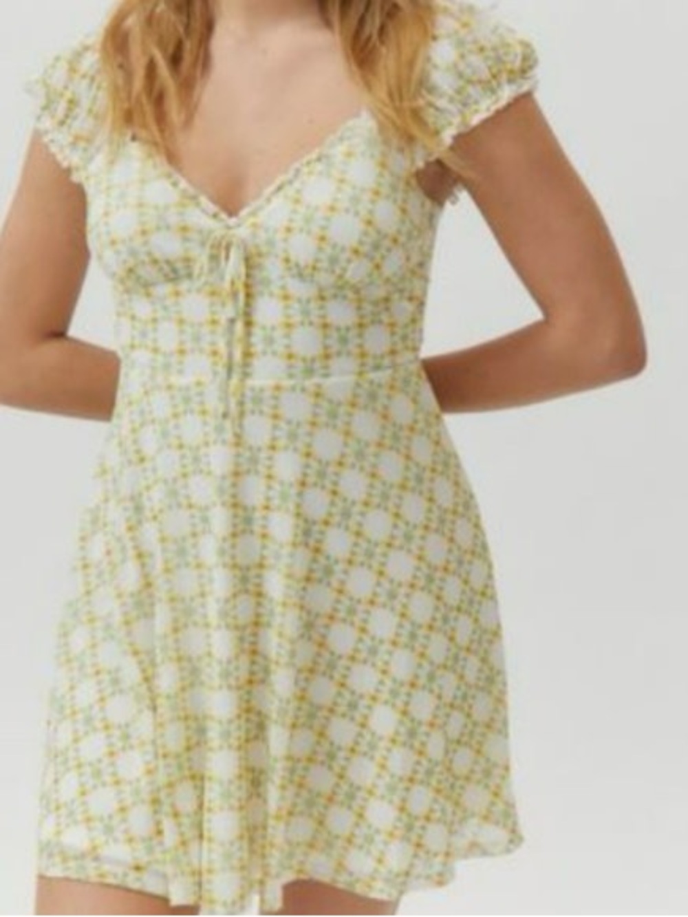 Urban Outfitters Yellow Floral Mini Dress
